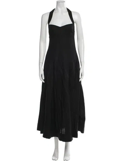 Pre-owned Nicholas Halterneck Long Dress In Black