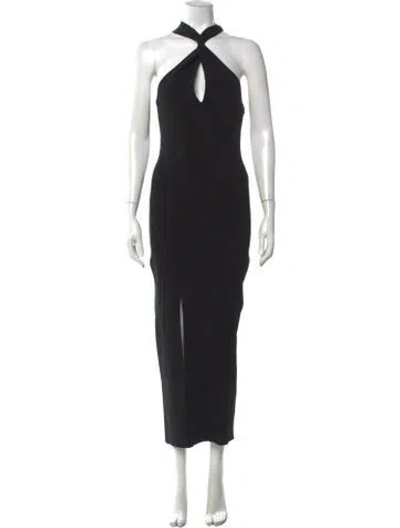 Pre-owned Nicholas Halterneck Long Dress In Black
