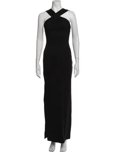 Pre-owned Nicholas Halterneck Long Dress In Black