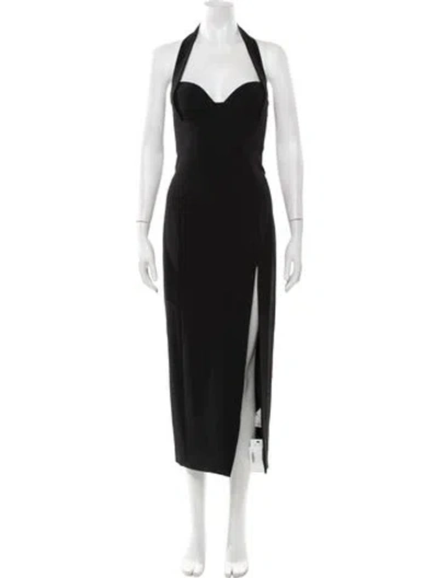Pre-owned Nicholas Halterneck Long Dress In Black