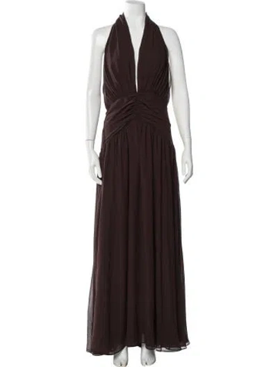 Pre-owned Nicholas Halterneck Long Dress In Brown