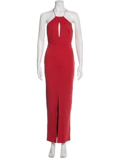 Pre-owned Nicholas Halterneck Long Dress In Red