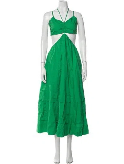 Pre-owned Nicholas Halterneck Midi Length Dress In Green