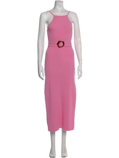 Pre-owned Nicholas Halterneck Midi Length Dress In Pink