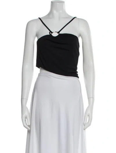 Pre-owned Nicholas Halterneck Sleeveless Crop Top In Black