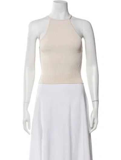 Pre-owned Nicholas Halterneck Sleeveless Crop Top In Neutral