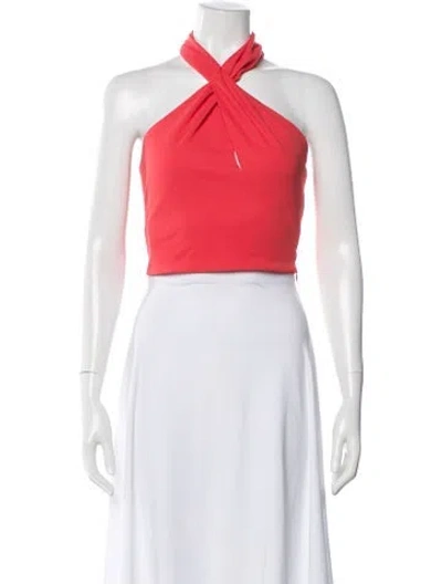 Pre-owned Nicholas Halterneck Sleeveless Crop Top In Red