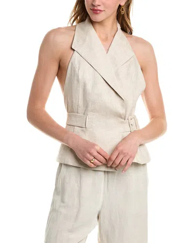 Nicholas Isabeau Halter Linen Vest In Neutral
