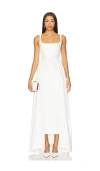 Nicholas Isaline Convertible Square-neck Midi Dress In White