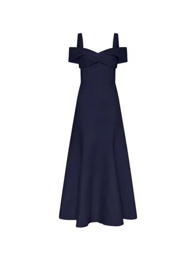 Nicholas Ivana Off-shoulder Dress In Blue