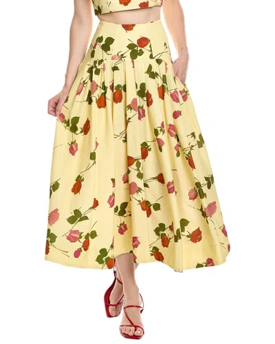 Nicholas Jordan Linen-blend Skirt In Yellow