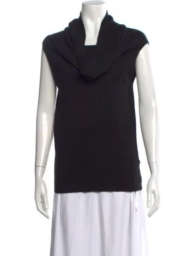 Pre-owned Nicholas K Alpaca Cowl Neck Sweater In Black