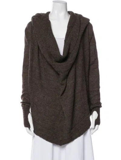 Pre-owned Nicholas K Alpaca Cowl Neck Sweater In Green