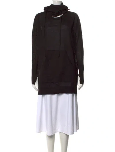 Pre-owned Nicholas K Alpaca Crew Neck Sweater In Black