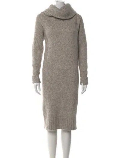 Pre-owned Nicholas K Alpaca Knee-length Dress In Neutral