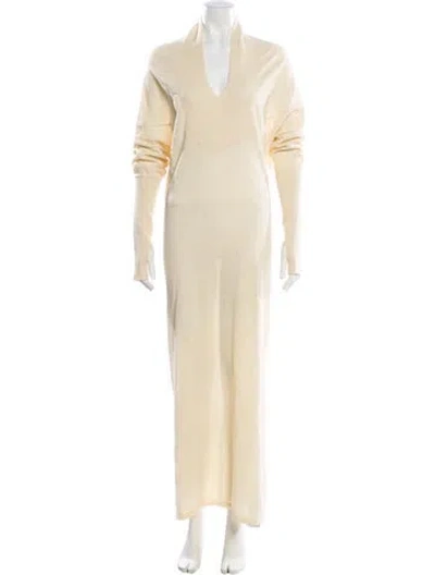 Pre-owned Nicholas K Alpaca Long Dress In Neutrals
