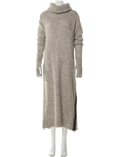 Pre-owned Nicholas K Alpaca Midi Length Dress In Neutral