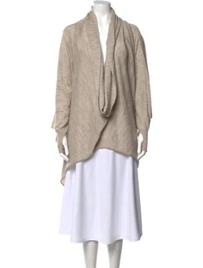 Pre-owned Nicholas K Alpaca Open Front Sweater In Neutrals