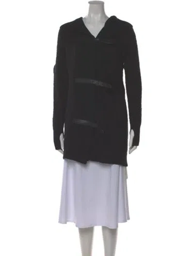 Pre-owned Nicholas K Alpaca V-neck Sweater In Gray