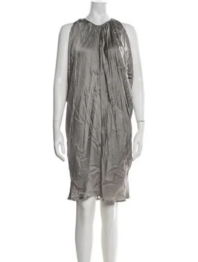 Pre-owned Nicholas K Asymmetrical Knee-length Dress In Grey