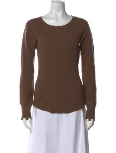 Pre-owned Nicholas K Cashmere Crew Neck Sweater In Brown