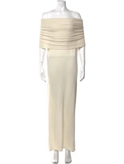 Pre-owned Nicholas K Cashmere Long Dress In Neutrals