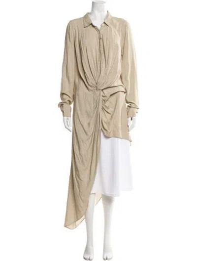 Pre-owned Nicholas K Corduroy Long Dress In Neutral