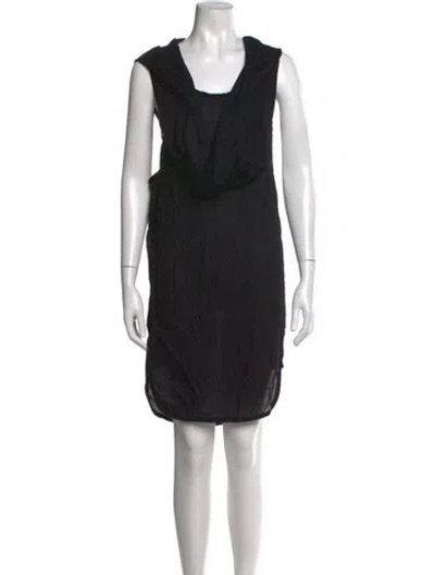 Pre-owned Nicholas K Cowl Neck Knee-length Dress In Black