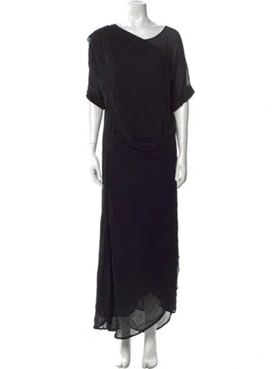 Pre-owned Nicholas K Cowl Neck Long Dress In Black