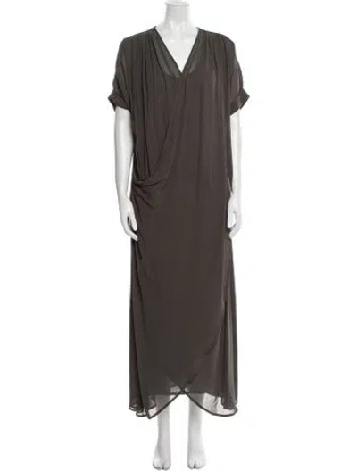 Pre-owned Nicholas K Cowl Neck Long Dress In Green