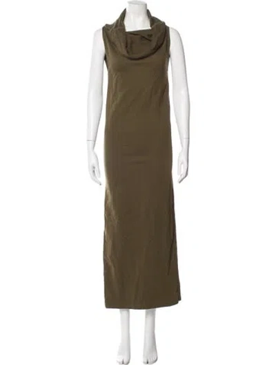 Pre-owned Nicholas K Cowl Neck Long Dress In Green