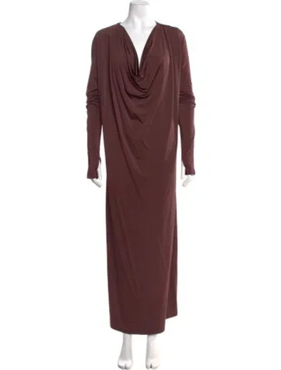 Pre-owned Nicholas K Cowl Neck Long Dress W/ Tags In Brown