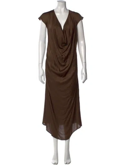 Pre-owned Nicholas K Cowl Neck Long Dress W/ Tags In Brown