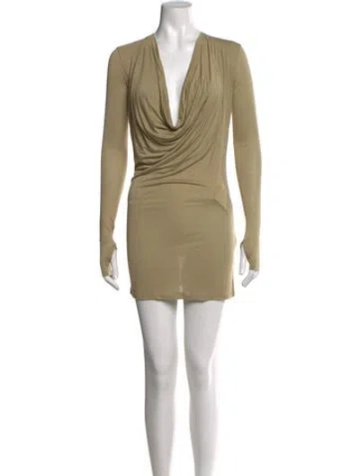Pre-owned Nicholas K Cowl Neck Mini Dress In Neutral