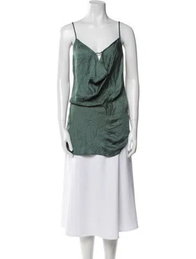 Pre-owned Nicholas K Cowl Neck Sleeveless Tunic In Green
