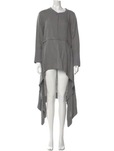 Pre-owned Nicholas K Crew Neck Knee-length Dress In Gray