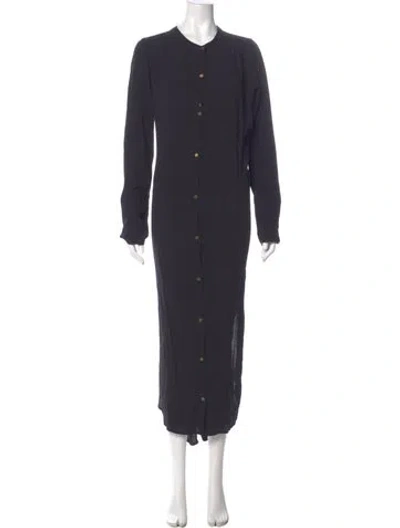 Pre-owned Nicholas K Crew Neck Long Dress In Gray