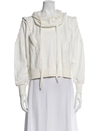 Pre-owned Nicholas K Crew Neck Long Sleeve Hoodie In White