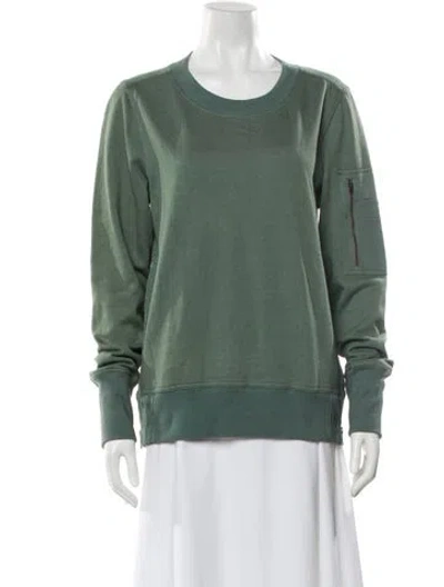 Pre-owned Nicholas K Crew Neck Long Sleeve Sweatshirt In Green