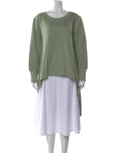 Pre-owned Nicholas K Crew Neck Long Sleeve Sweatshirt In Green