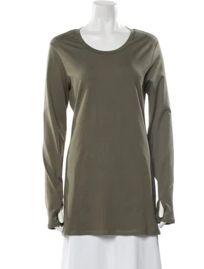 Pre-owned Nicholas K Crew Neck Long Sleeve T-shirt In Green