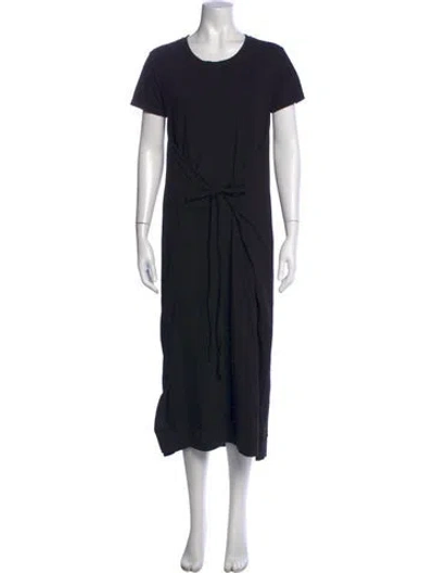 Pre-owned Nicholas K Crew Neck Midi Length Dress In Black