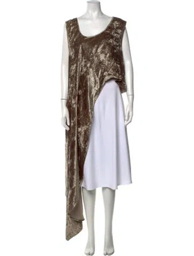 Pre-owned Nicholas K Farah Scoop Neck Top In Brown