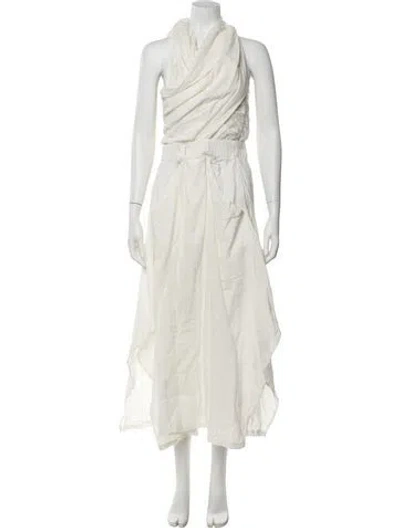 Pre-owned Nicholas K Halterneck Midi Length Dress In Neutral