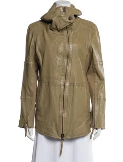 Pre-owned Nicholas K Leather Coat In Green