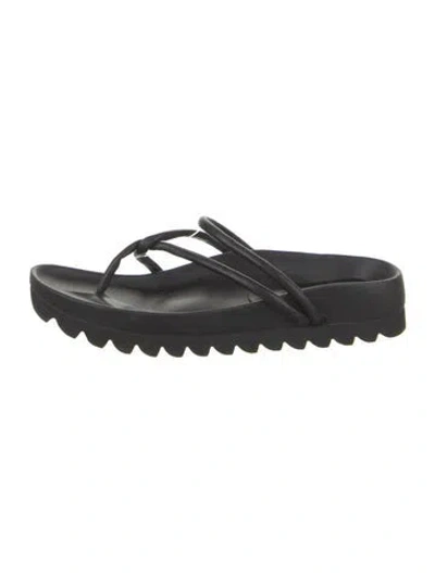 Pre-owned Nicholas K Leather Flip Flops In Black
