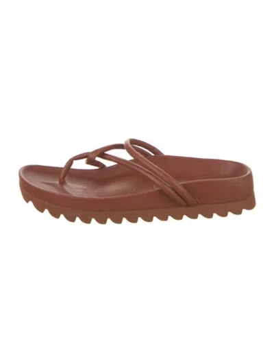 Pre-owned Nicholas K Leather Flip Flops In Red