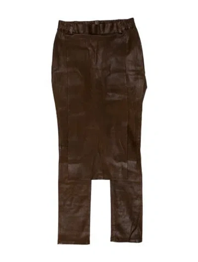 Pre-owned Nicholas K Leather Skinny Leg Pants In Brown