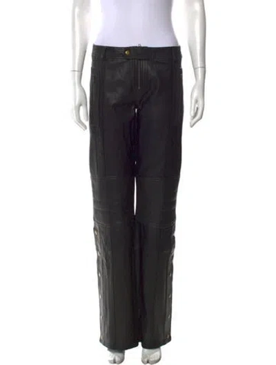 Pre-owned Nicholas K Leather Straight Leg Pants In Black