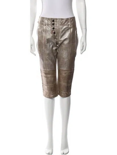 Pre-owned Nicholas K Leather Straight Leg Pants W/ Tags In Brown